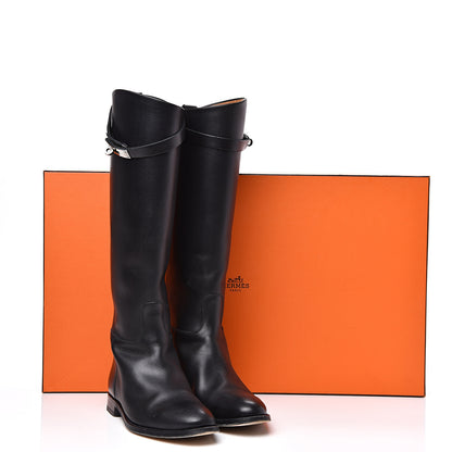 Hermes Box Kelly Jumping Boots 36.5 Black 11 of 11