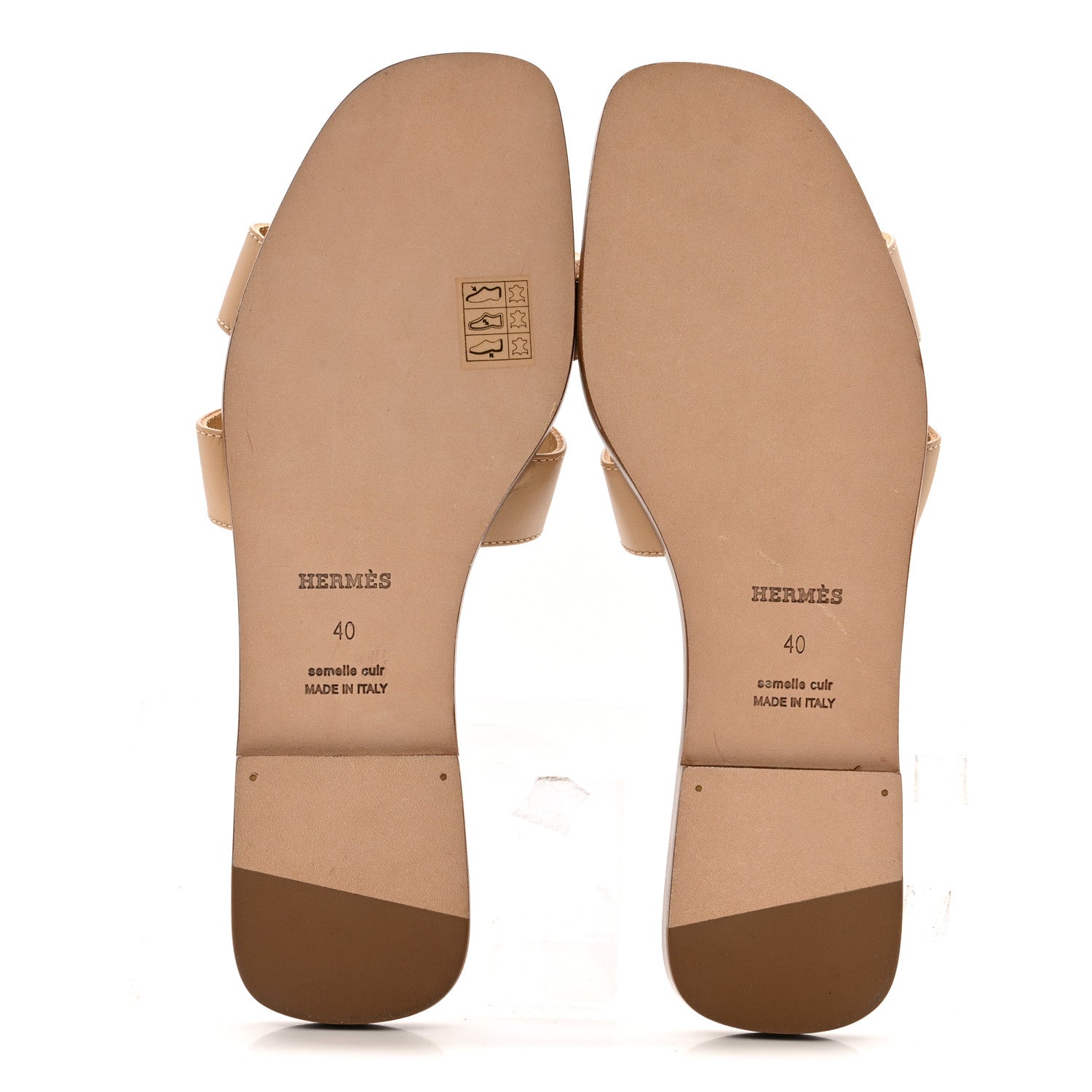 Hermes Calfskin Oran Sandals 40 Beige Albinos 6 of 10