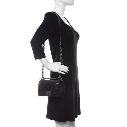 Chanel Calfskin Patent Calfskin Caviar Small Boy Flap Black 2 of 11