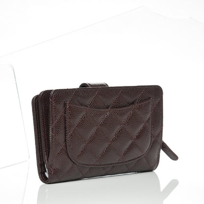 Chanel Caviar Quilted Zipped Pocket Wallet Burgundy 3 of 8