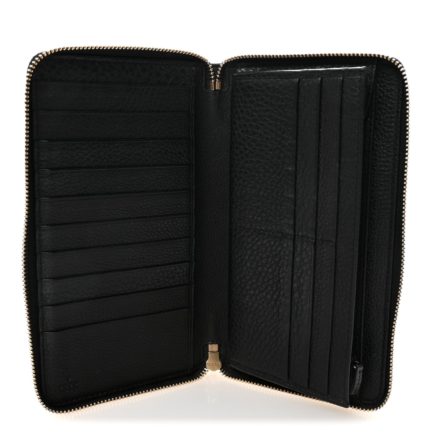 Pebbled Calfskin Soho Zip Around Wallet Black