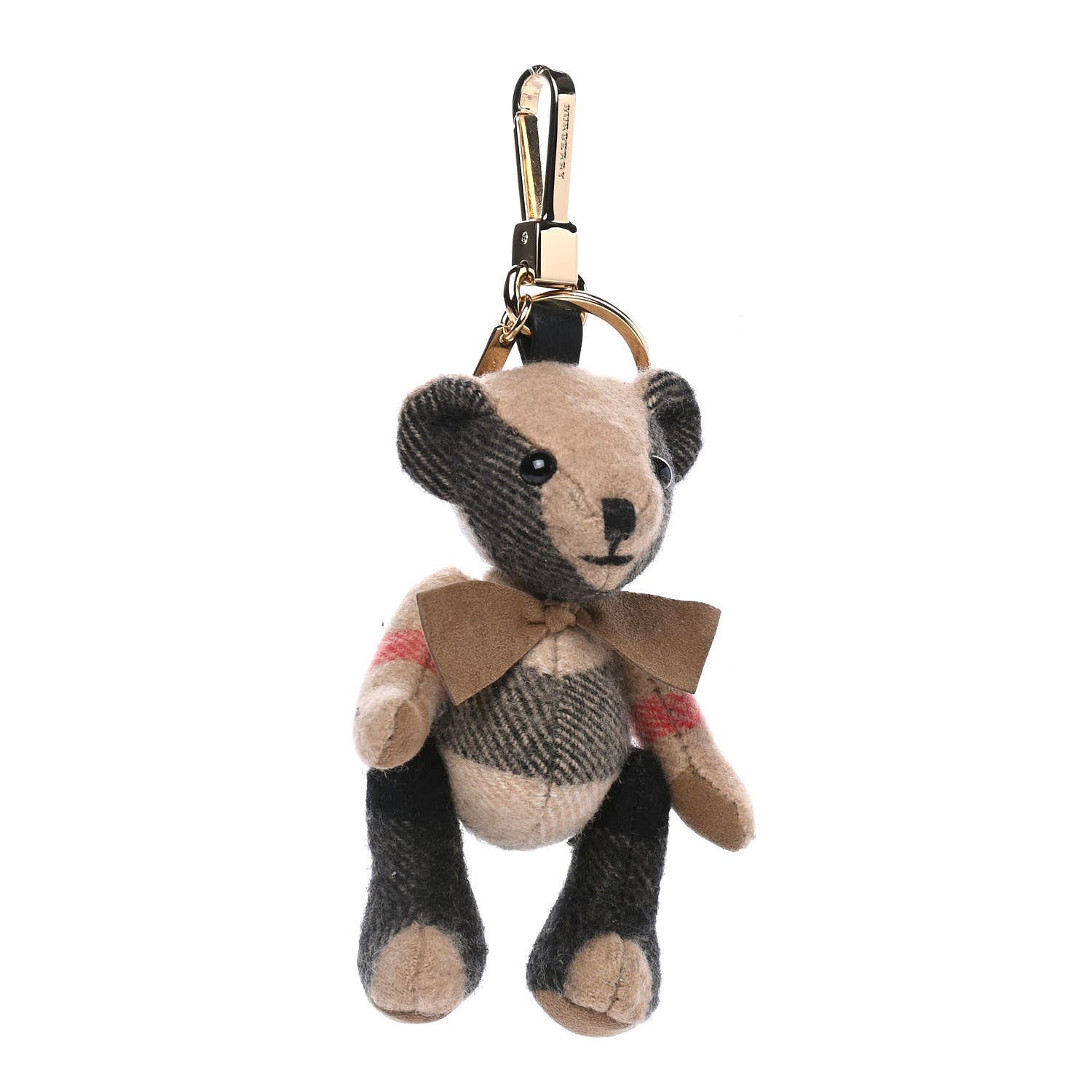 Burberry Cashmere Vintage Check Thomas Bear Bag Charm Camel 1 of 3