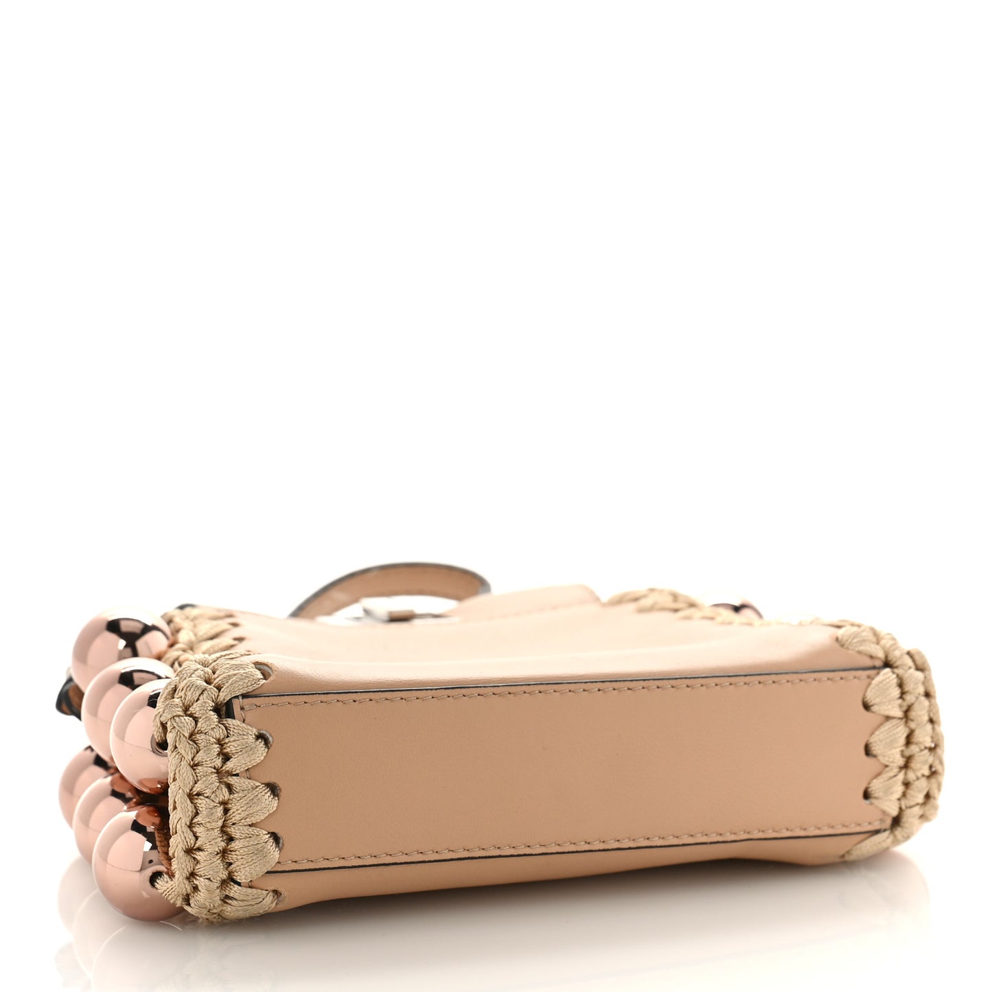 Vitello Century Pearl Embellished Lace Up Micro Peekaboo Iconic Satchel Makeup