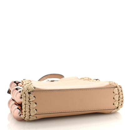 Fendi Vitello Century Pearl Embellished Lace Up Micro Peekaboo Iconic Satchel Makeup 4 of 10