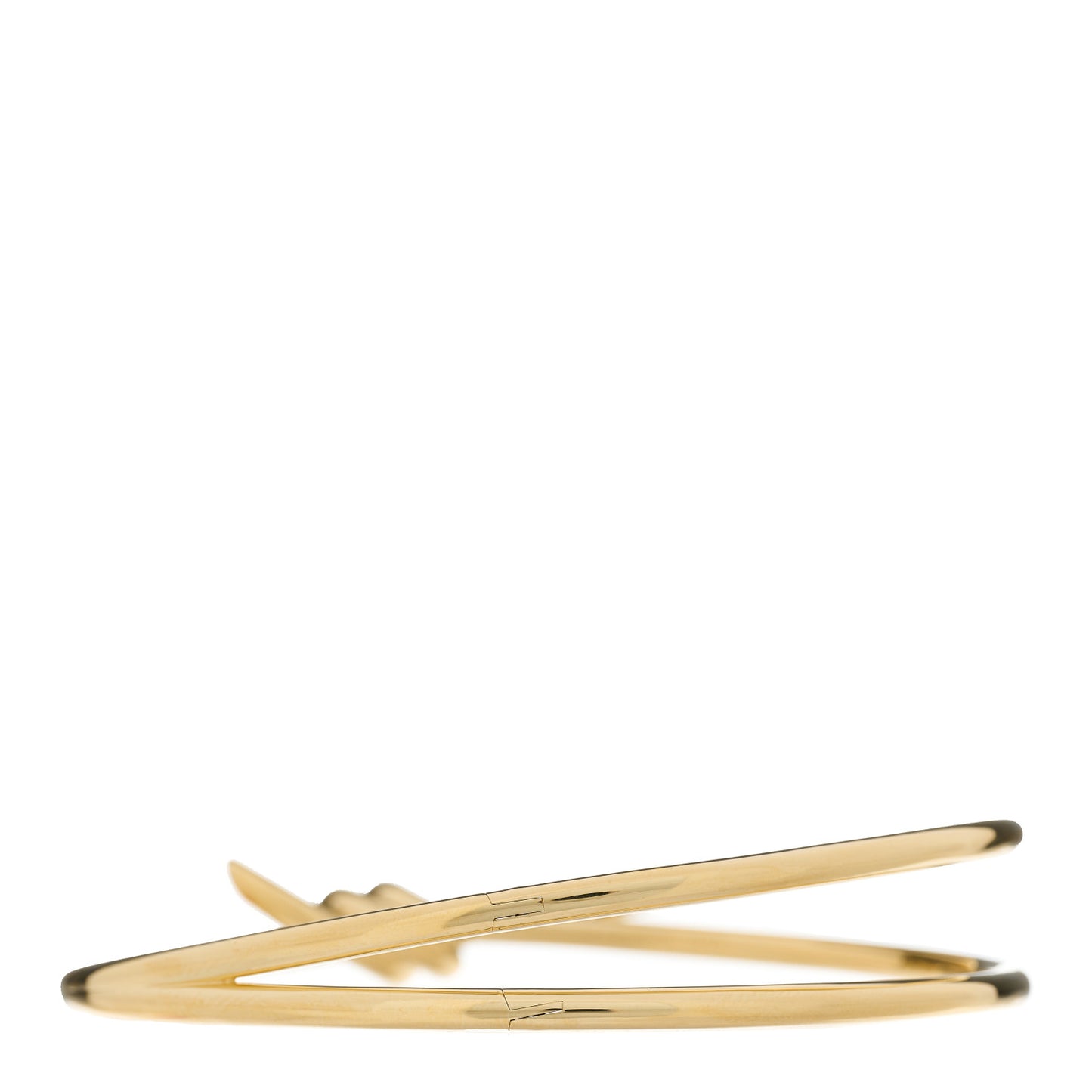 18K Yellow Gold Double Row Knot Hinged Bangle Bracelet