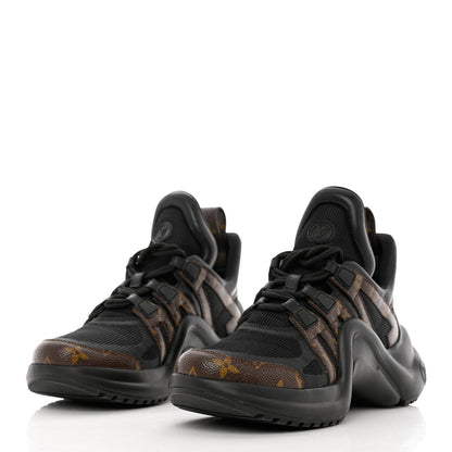 Louis Vuitton Calfskin Patent Monogram LV Archlight Sneakers 38.5 Black 3 of 10