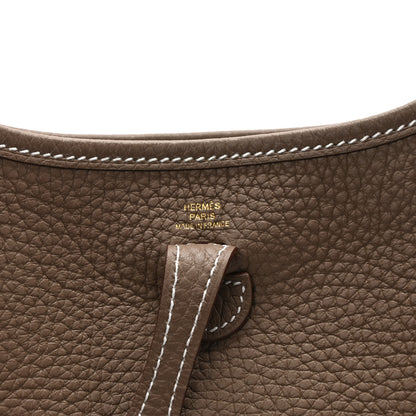 Hermes Taurillon Clemence Amazone Evelyne TPM Etoupe Bleu Indigo 6 of 9