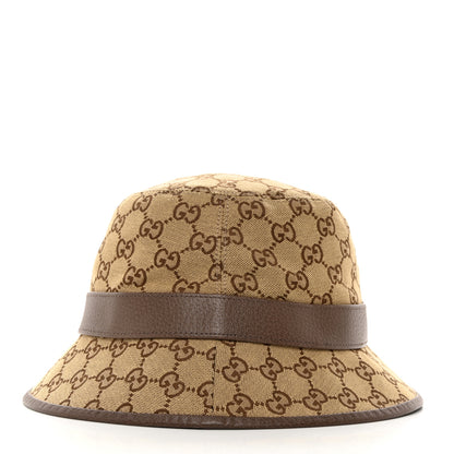 Gucci Monogram Textured Dollar Calfskin GG Jago Bucket Hat XXL Cacao Beige 6 of 10