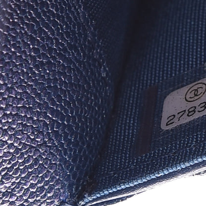 Chanel Iridescent Caviar Quilted Medium Flap Wallet Blue 8 of 11