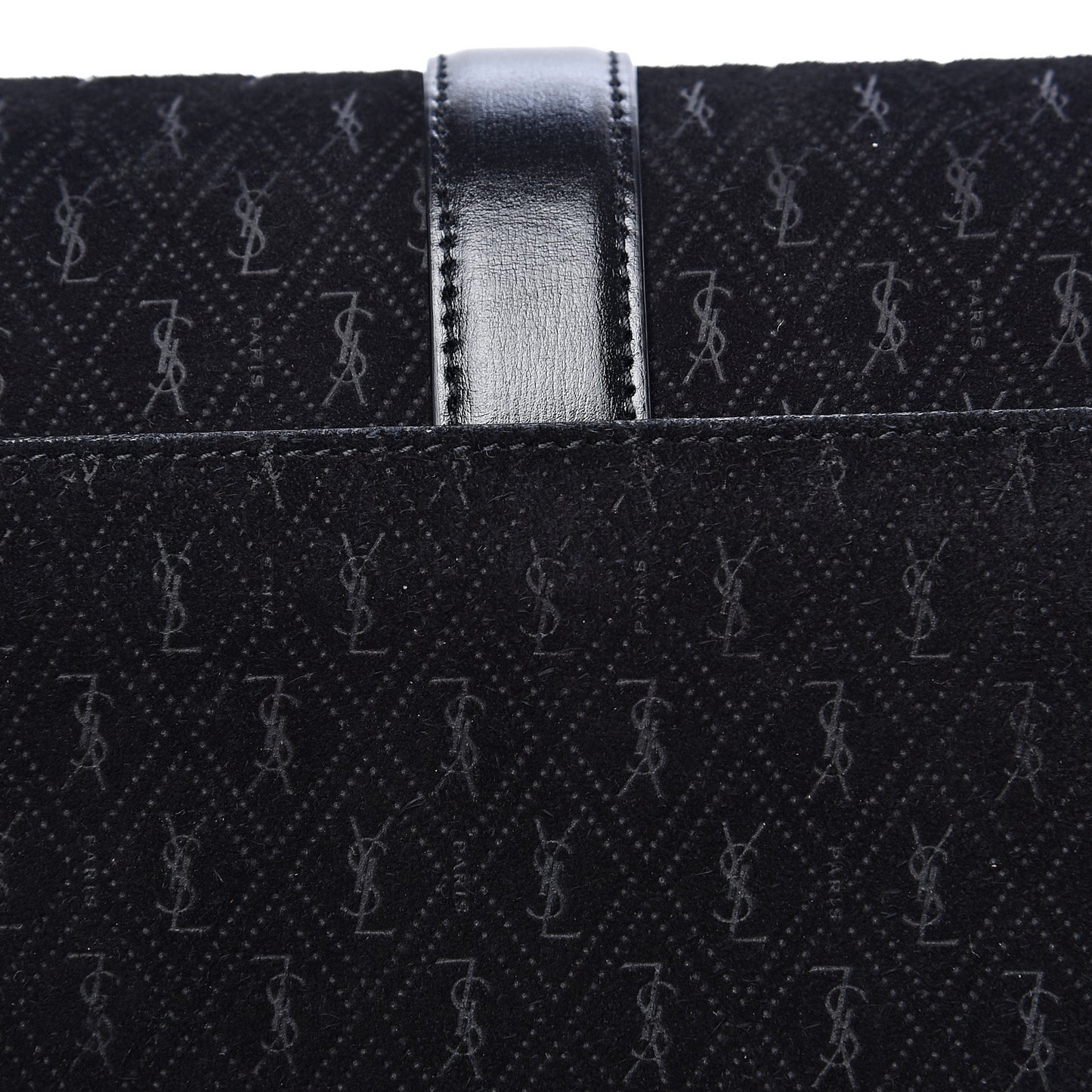 Suede All-Over Monogram Small Le Monogramme Satchel Black