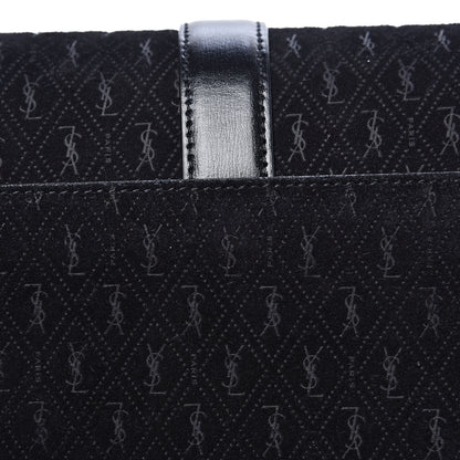 Saint Laurent Suede All-Over Monogram Small Le Monogramme Satchel Black 9 of 10