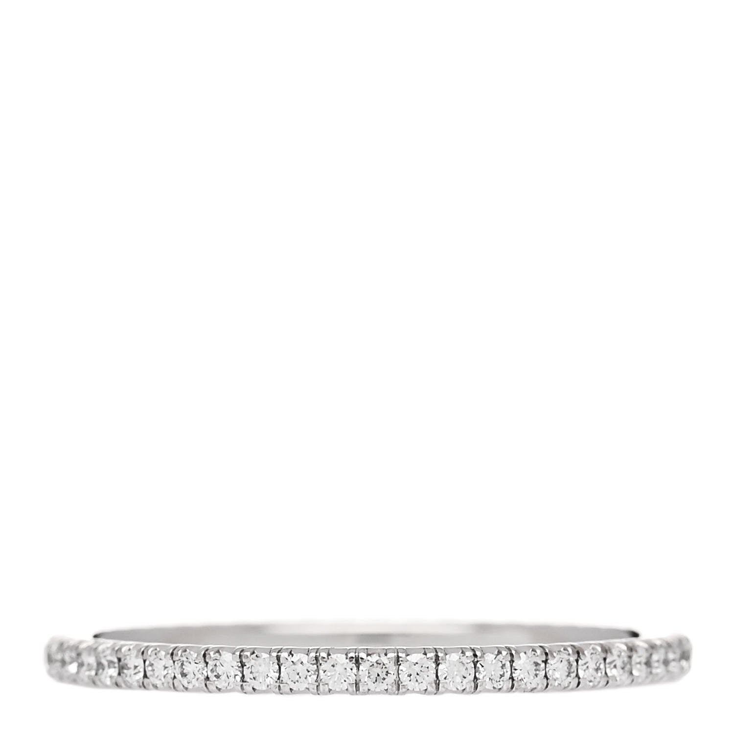 Cartier 18K White Gold Diamond 1.5mm Etincelle de Cartier Wedding Band Ring 55 7.25 3 of 5