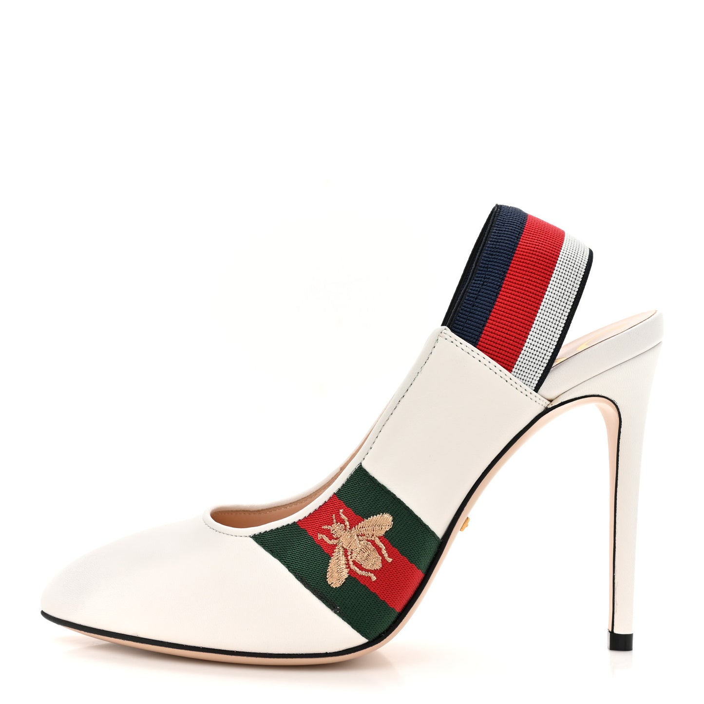 Malaga Kid Web Sylvie High Heel Slingback Pumps 38 White