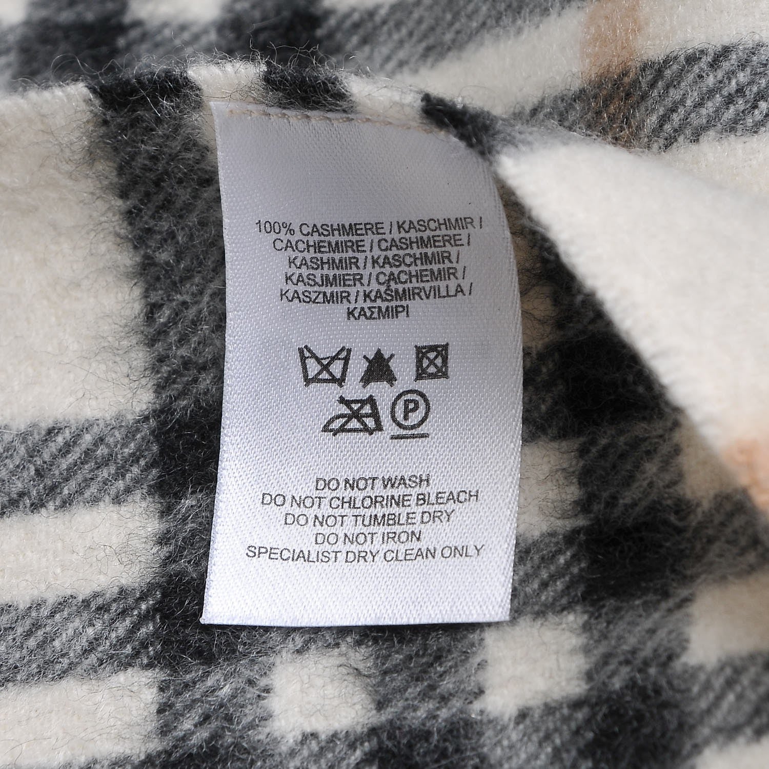 Burberry Cashmere House Check Fringe Scarf Beige 5 of 5