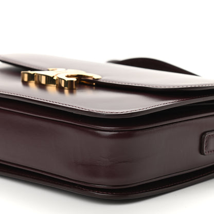 Celine Shiny Calfskin Medium Triomphe Burgundy 10 of 11