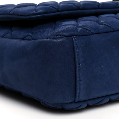 Chanel Iridescent Calfskin Quilted Large New Bubble Flap Navy 7 of 8
