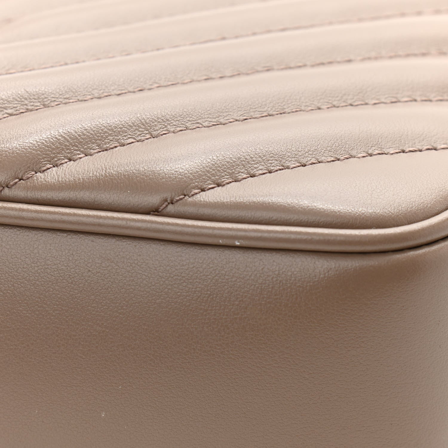 Saint Laurent Calfskin Matelasse Monogram Lou Camera Bag Dark Beige 12 of 13