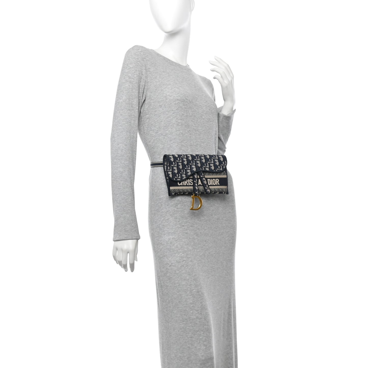 Oblique Slim Saddle Pouch Blue