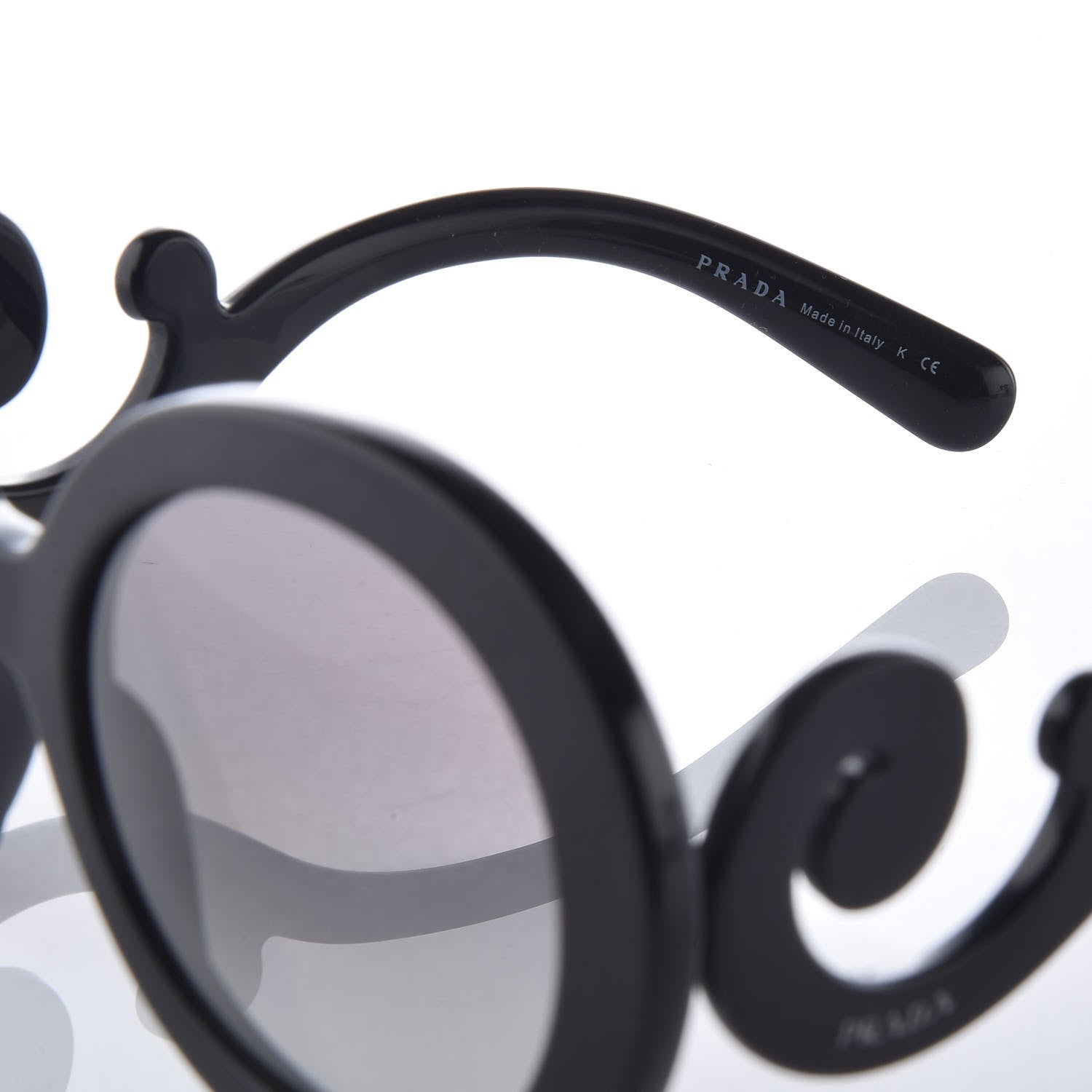 Prada Baroque Sunglasses SPR 27N Black 6 of 7