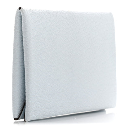 Hermes Chevre Mysore Verso Calvi Card Case Bleu Brume Brique 3 of 9