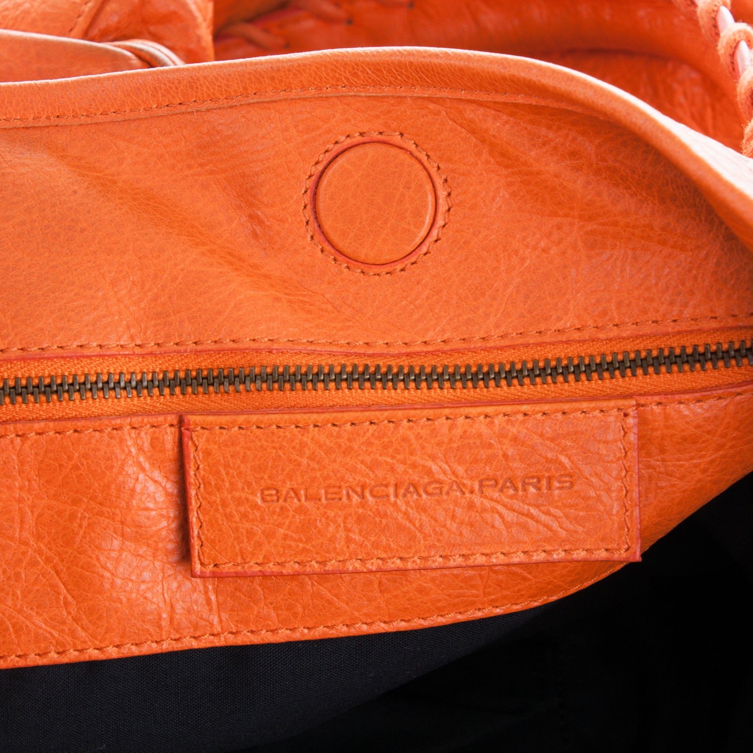 Balenciaga Agneau Classic Hardware S Sunday Tote Tangerine 7 of 14