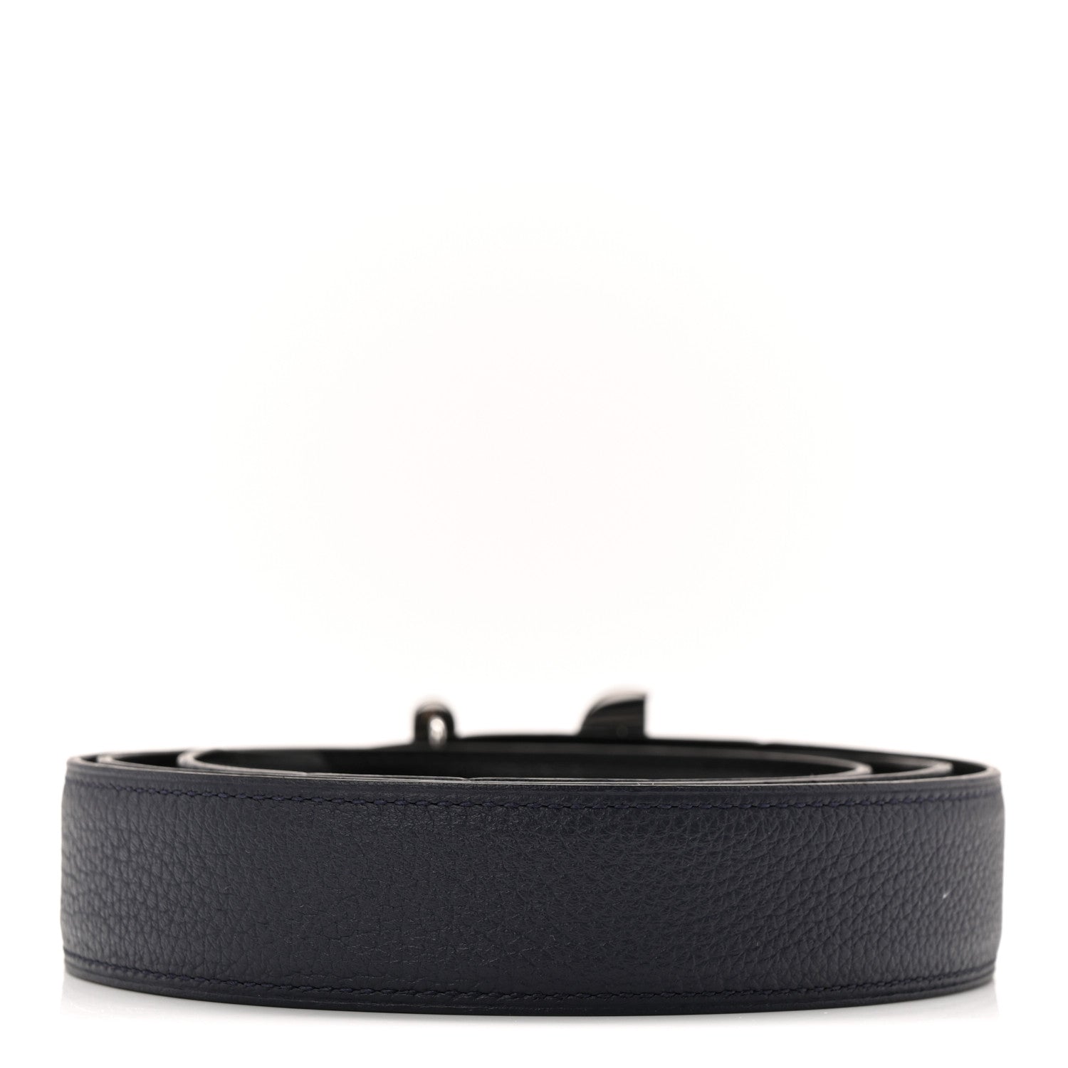 Hermes Box Togo 32mm Panache Belt 105 42 Black Bleu de Prusse 2 of 5