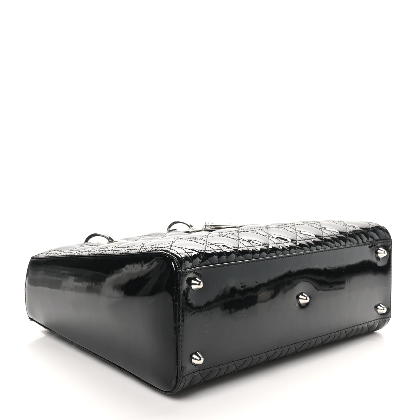 Patent Cannage Large Lady Dior Black