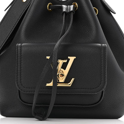 Louis Vuitton Calfskin Lockme Bucket MM Black 7 of 10
