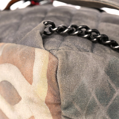 Chanel Graffiti Printed Canvas Medium Backpack Grey 10 of 17