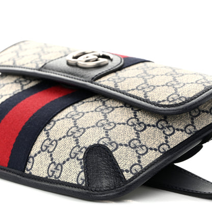 Gucci GG Supreme Monogram Web Small Ophidia Belt Bag 90 36 Beige Navy 11 of 11