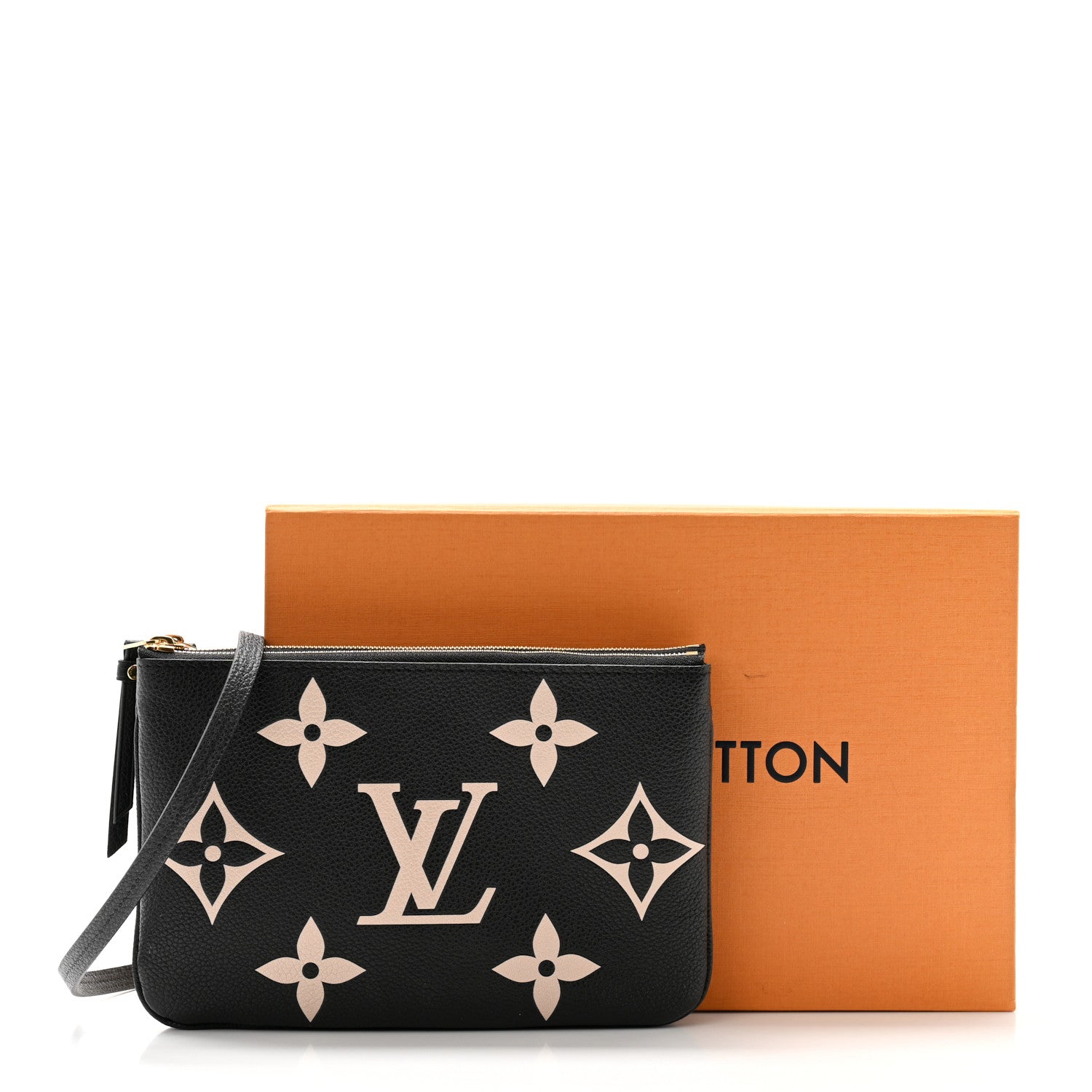 Louis Vuitton Empreinte Monogram Giant Double Zip Pochette Black Cream 12 of 12