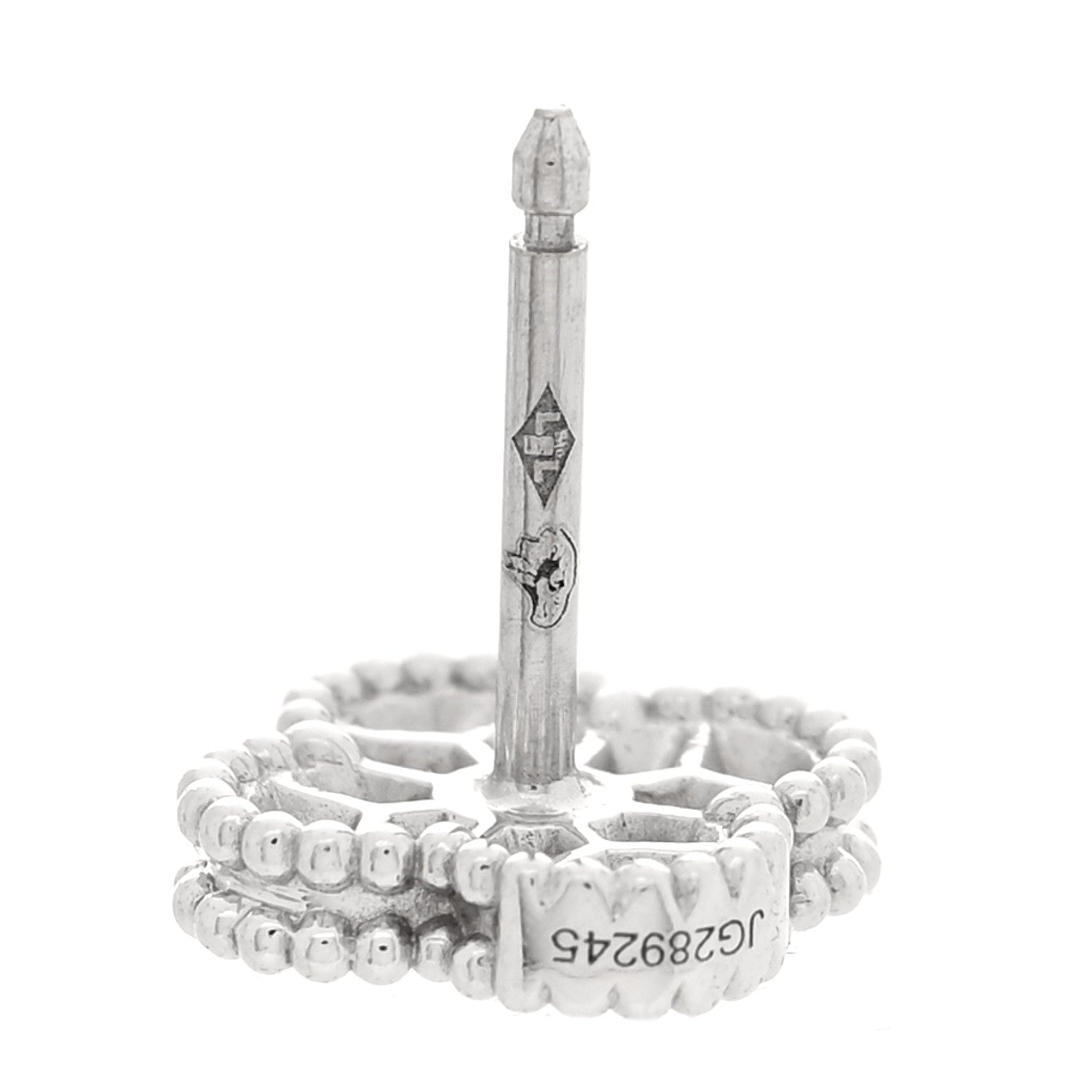 Van Cleef & Arpels 18K White Gold Diamond Sweet Alhambra Earrings 4 of 5