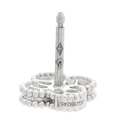Van Cleef & Arpels 18K White Gold Diamond Sweet Alhambra Earrings 4 of 5