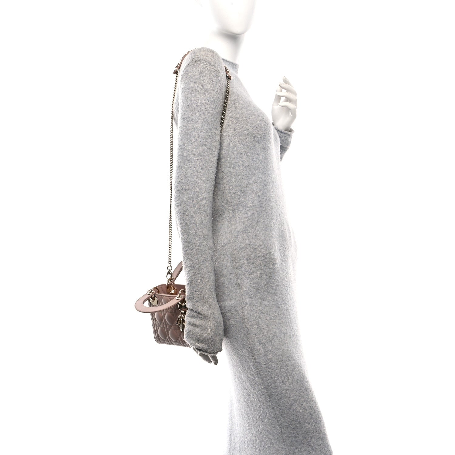 Christian Dior Lambskin Cannage Mini Lady Dior Fard 2 of 9