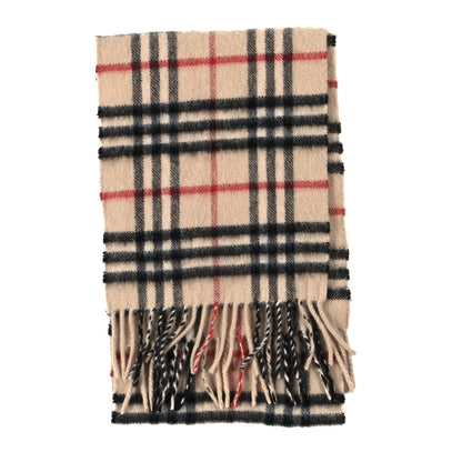 Burberry Cashmere House Check Fringe Scarf Beige 2 of 3