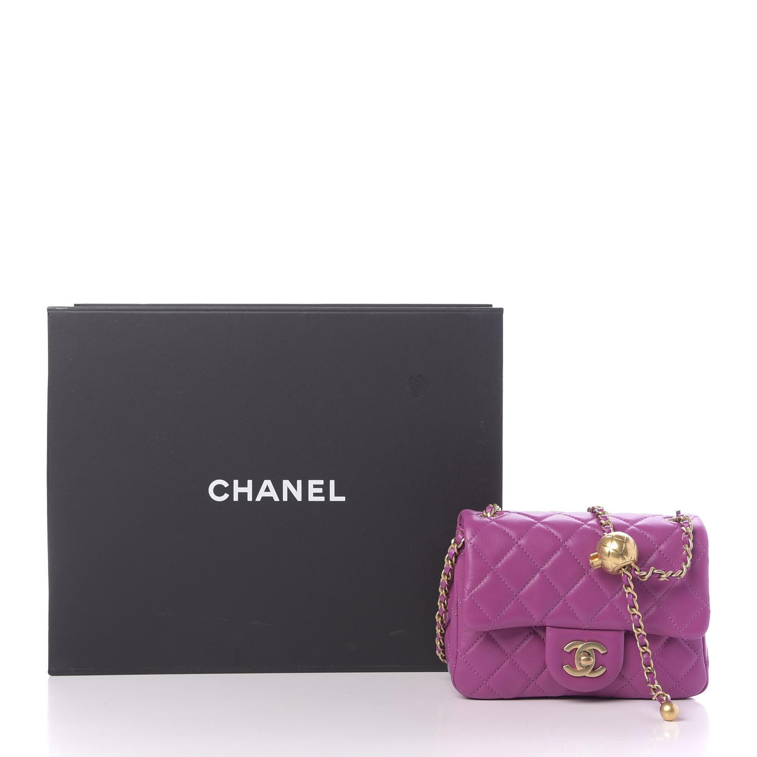 Chanel Lambskin Quilted Mini Pearl Crush Flap Violet 11 of 11