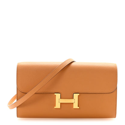 Hermes Evercolor Constance Wallet To Go Caramel 1 of 9
