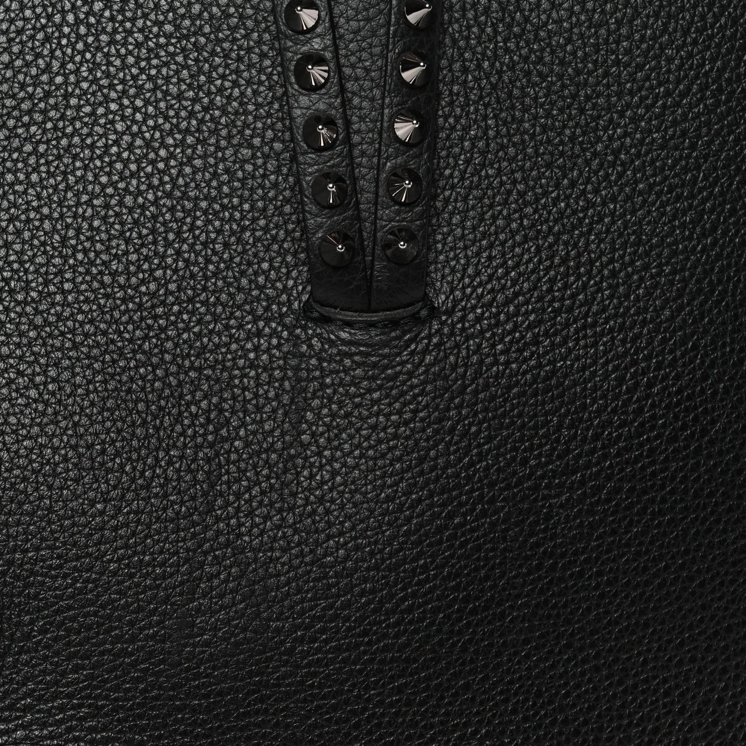 Christian Louboutin Calfskin Patent Logo Spikes East West Cabata Tote Black 12 of 15