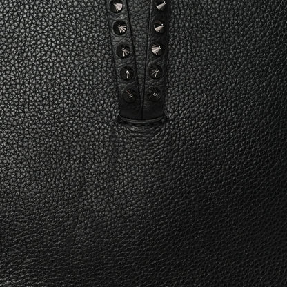 Christian Louboutin Calfskin Patent Logo Spikes East West Cabata Tote Black 12 of 15