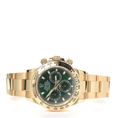 Rolex 18K Yellow Gold 40mm Oyster Perpetual Cosmograph Daytona Watch Bright Green 116508 2 of 6