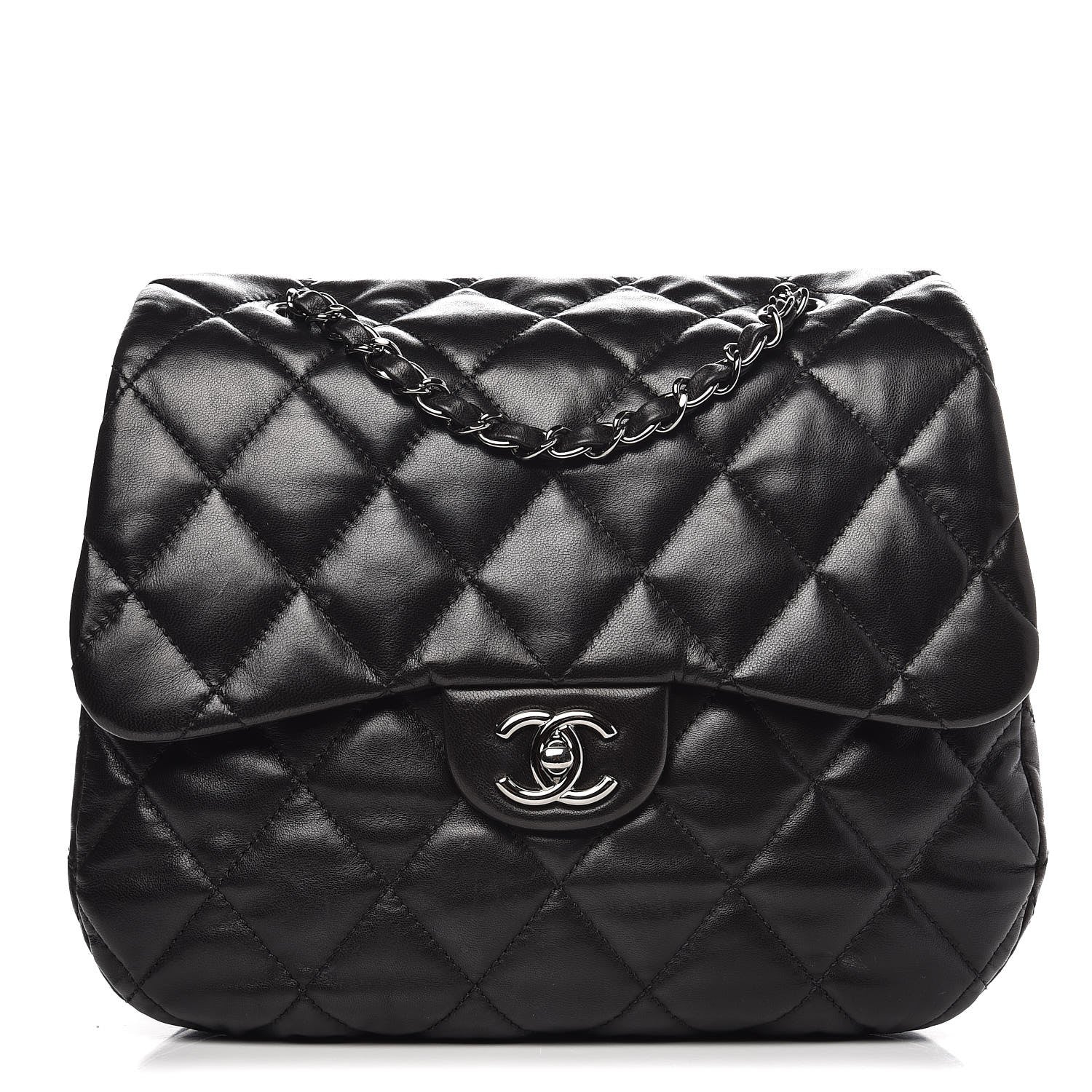 Chanel Lambskin Quilted 3 Large Flap Black 1 of 8