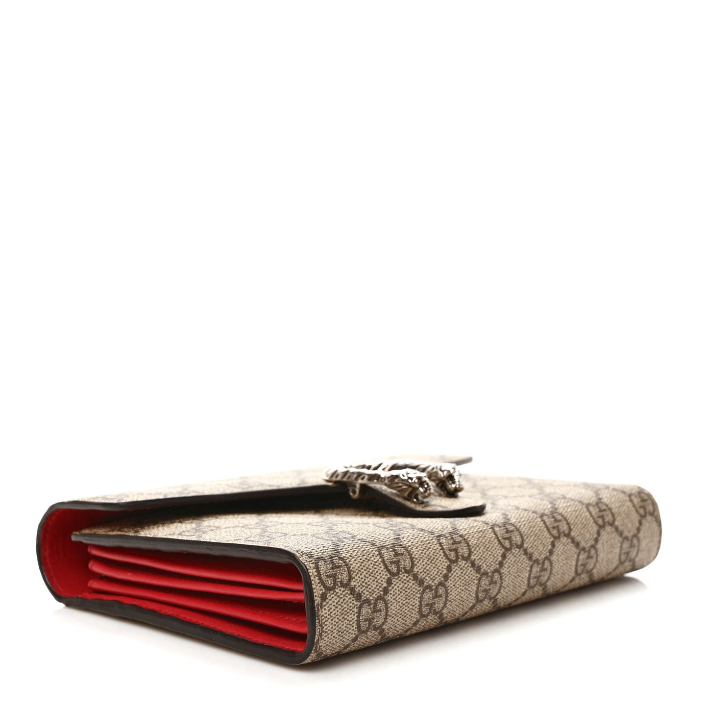 GG Supreme Monogram Mini Dionysus Chain Wallet Beige Vulcanic Red