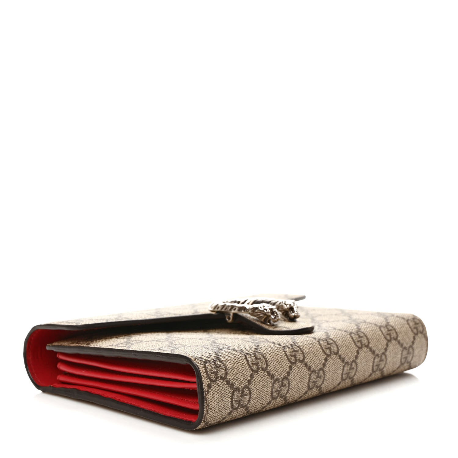 Gucci GG Supreme Monogram Mini Dionysus Chain Wallet Beige Vulcanic Red 4 of 9