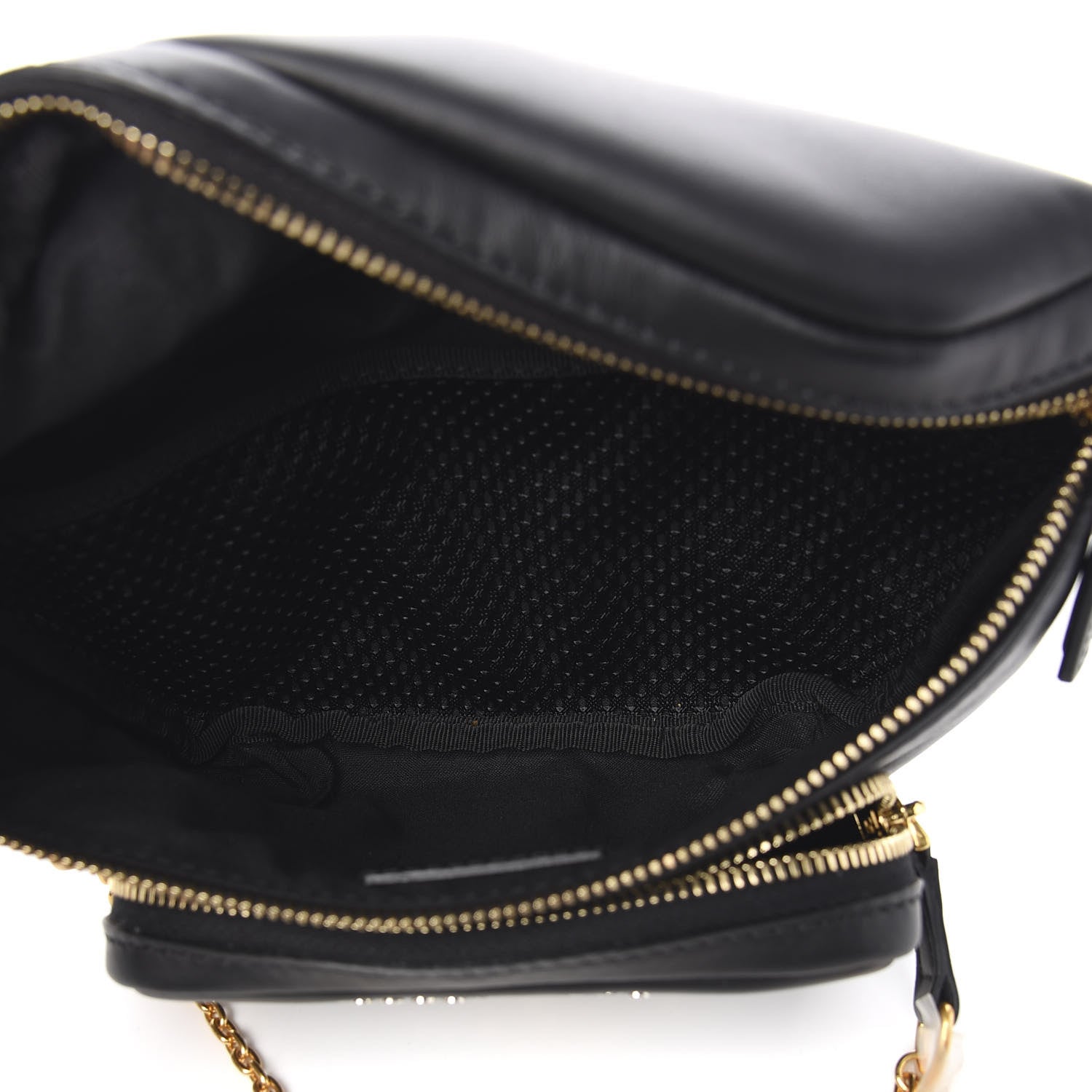 Fendi Vitello Grace Karligraphy Studded Pocket Belt Bag Black 4 of 9