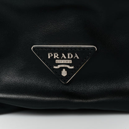 Prada Soft Calfskin Tote Black Rubino 6 of 11