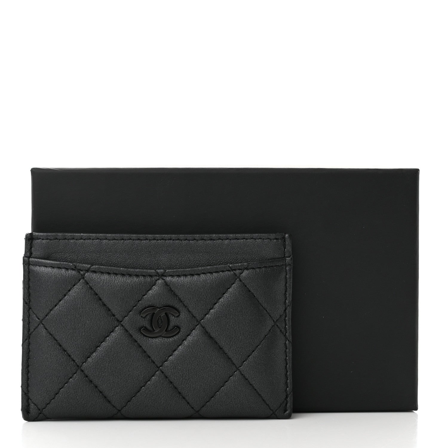 Chanel Pearly Lambskin Quilted Card Holder So Black 9 of 9