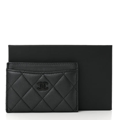 Chanel Pearly Lambskin Quilted Card Holder So Black 9 of 9