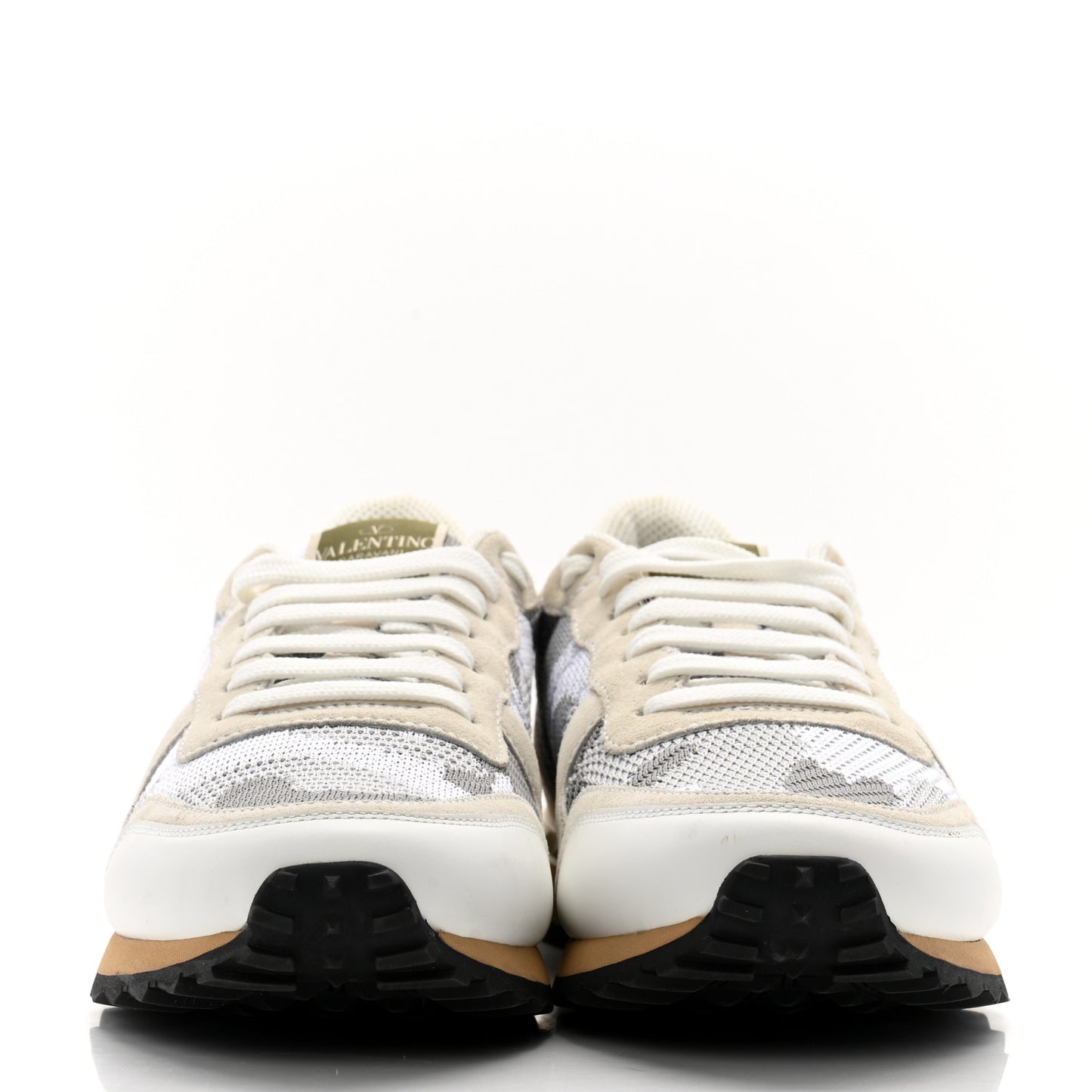 Mesh Suede Camouflage Mens Rockrunner Sneakers 42 White Grey