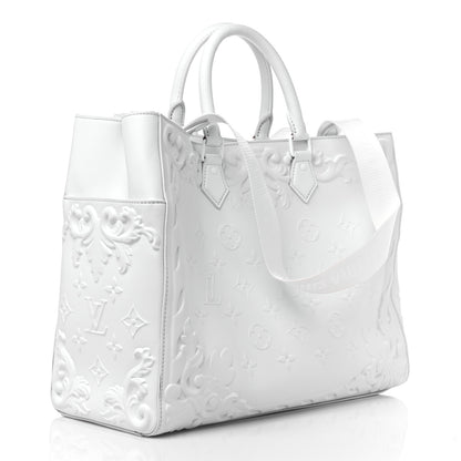 Louis Vuitton Calfskin LV Ornament Sac Plat 24H Optic White 3 of 10