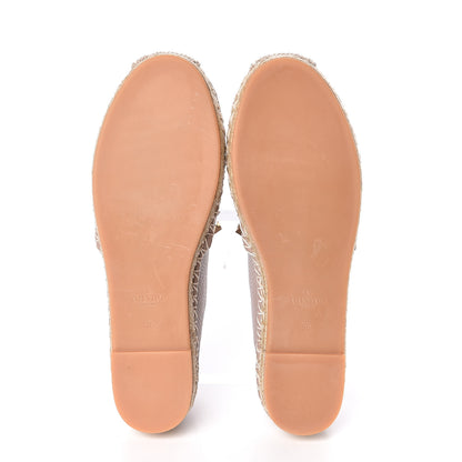 Valentino Garavani Pebbled Calfskin Rockstud Espadrilles 36 Poudre 5 of 10